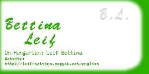 bettina leif business card